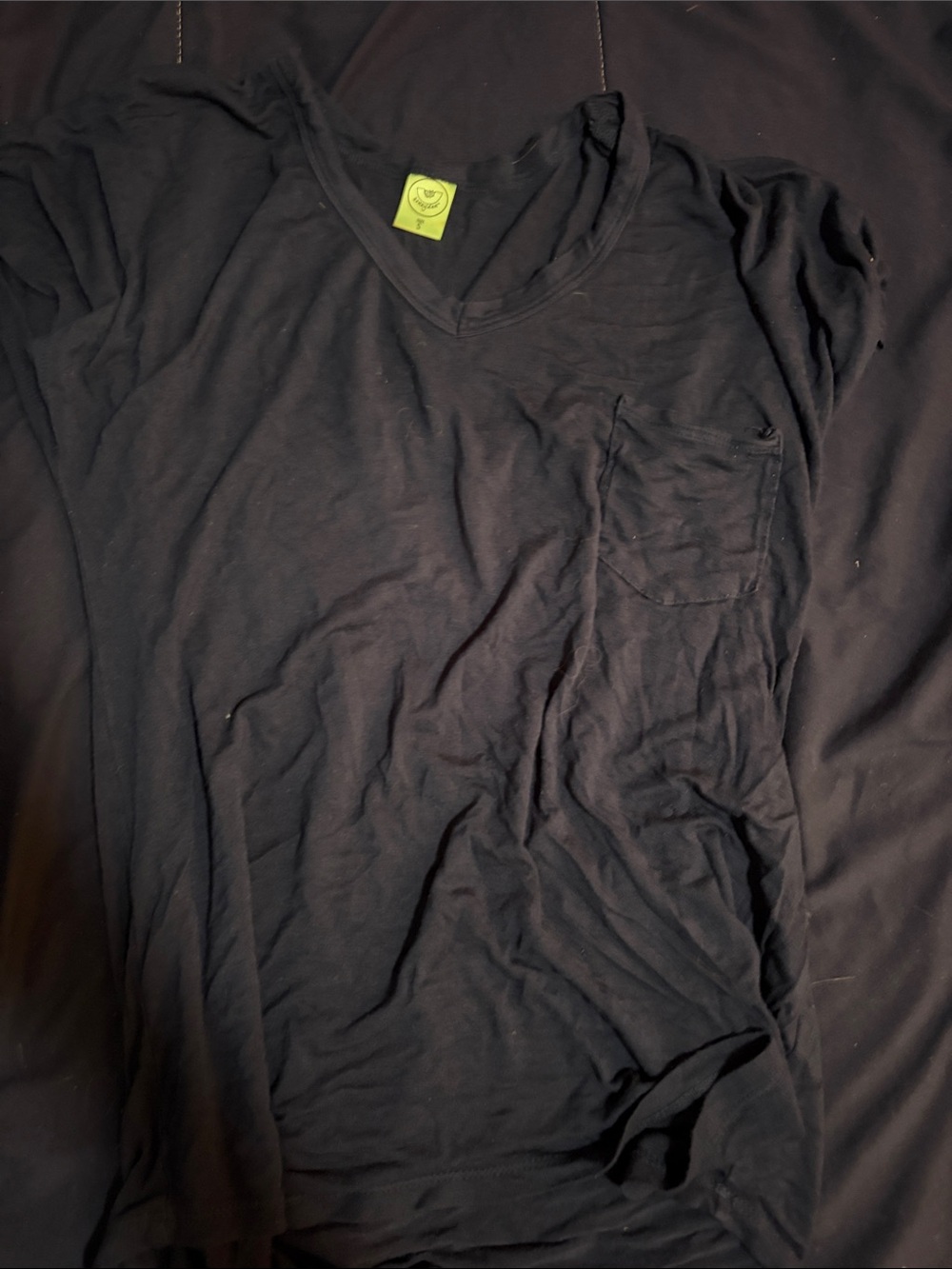 Honeydew Intimates Black V-Neck Short Sleeve Pocket Tee